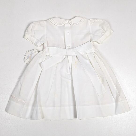 Vtg Carriage Boutiques Dress Girls Sz 18m Smocked White Dainty Spring Heirloom - Picture 4 of 8